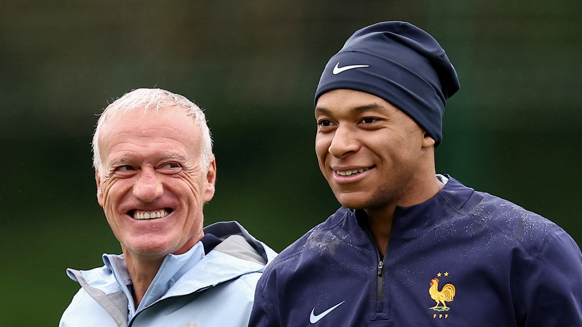 Kylian Mbappe and Didier Deschamps (Photo by FRANCK FIFE/AFP via Getty Images)
